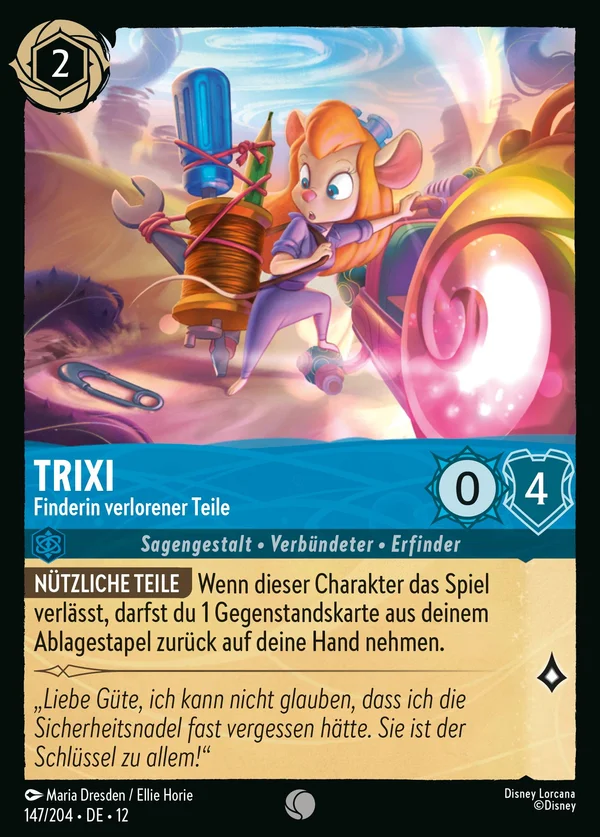 Trixi - Finderin verlorener Teile — Disney Lorcana Charakter card from Wilds Unknown