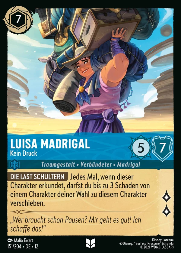 Luisa Madrigal - Kein Druck — Disney Lorcana Charakter card from Wilds Unknown