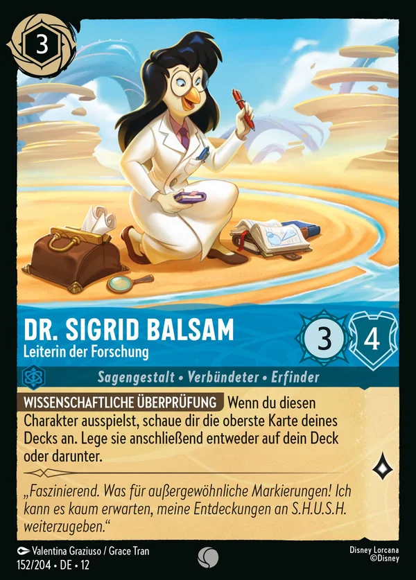 Dr. Sigrid Balsam - Leiterin der Forschung — Disney Lorcana Charakter card from Wilds Unknown