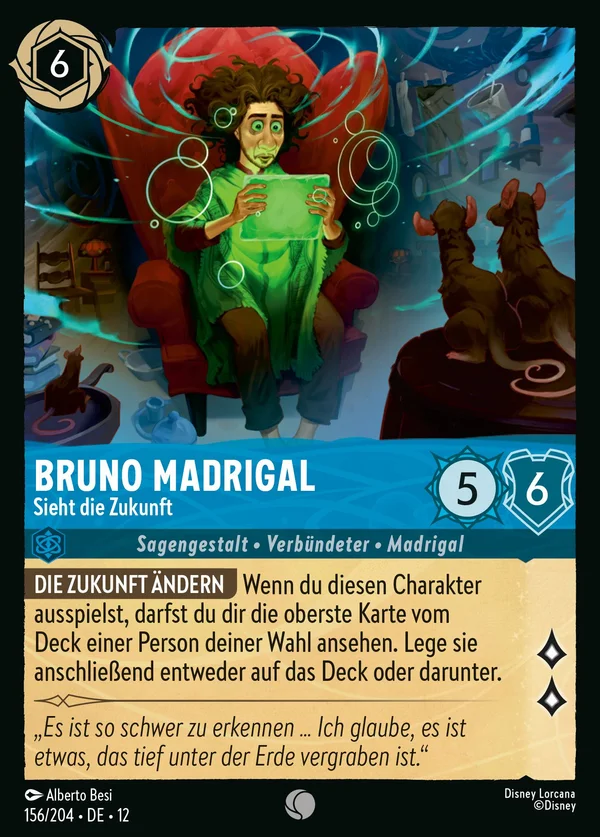 Bruno Madrigal - Sieht die Zukunft — Disney Lorcana Charakter card from Wilds Unknown