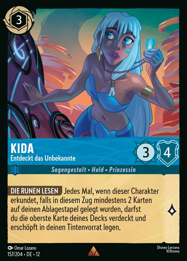 Kida - Entdeckt das Unbekannte — Disney Lorcana Charakter card from Wilds Unknown