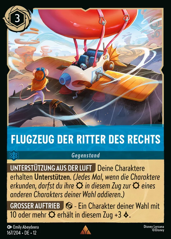 Flugzeug der Ritter des Rechts — Disney Lorcana Gegenstand card from Wilds Unknown