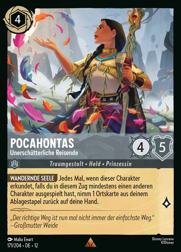 Pocahontas - Unerschütterliche Reisende — Disney Lorcana Charakter card from Wilds Unknown