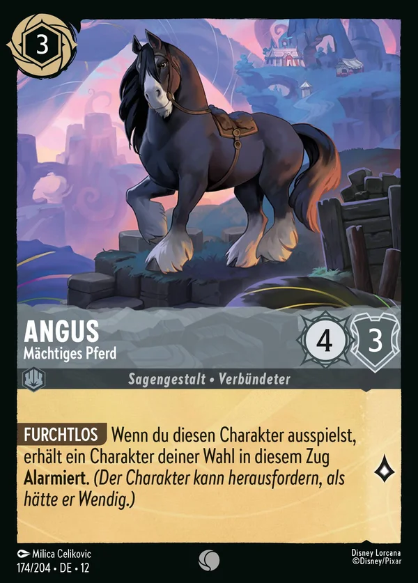 Angus - Mächtiges Pferd — Disney Lorcana Charakter card from Wilds Unknown