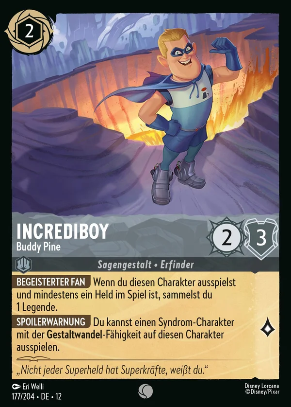 Incrediboy - Buddy Pine — Disney Lorcana Charakter card from Wilds Unknown
