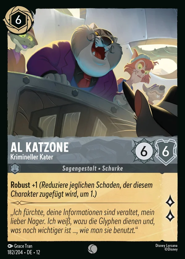 Al Katzone - Krimineller Kater — Disney Lorcana Charakter card from Wilds Unknown