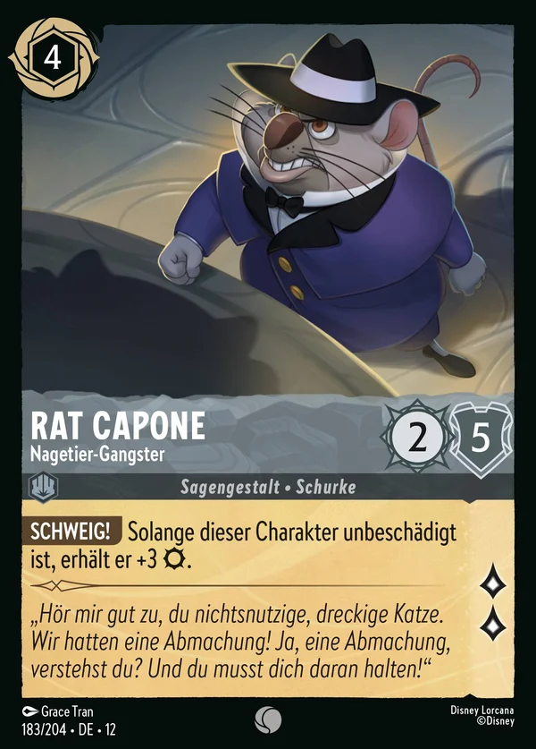 Rat Capone - Nagetier-Gangster — Disney Lorcana Charakter card from Wilds Unknown