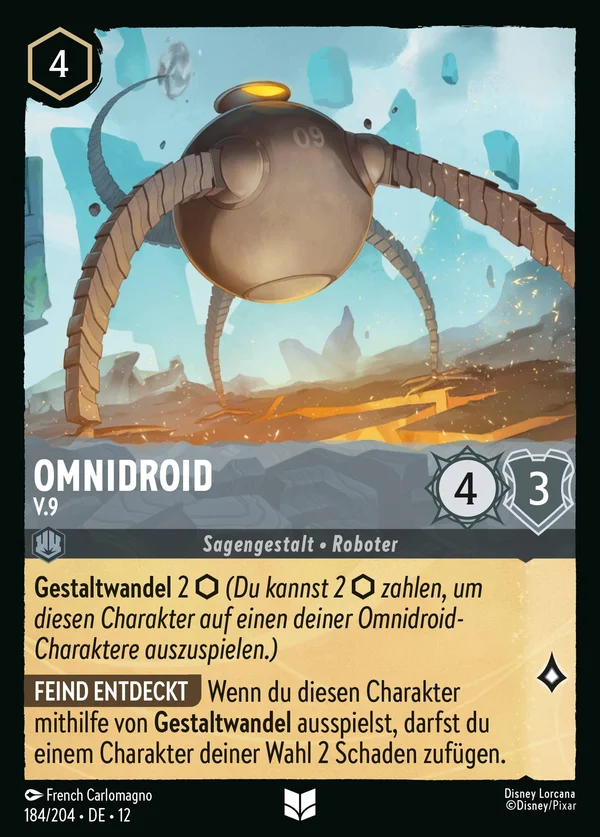 Omnidroid - V.9 — Disney Lorcana Charakter card from Wilds Unknown