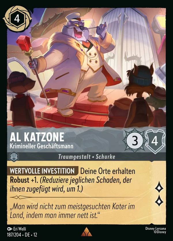 Al Katzone - Krimineller Geschäftsmann — Disney Lorcana Charakter card from Wilds Unknown