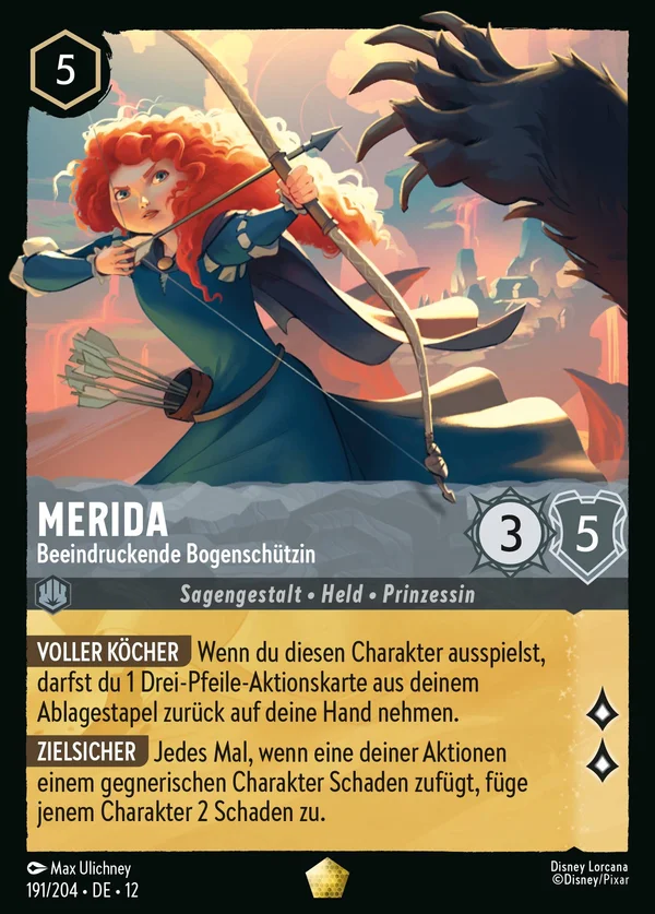 Merida - Beeindruckende Bogenschützin — Disney Lorcana Charakter card from Wilds Unknown