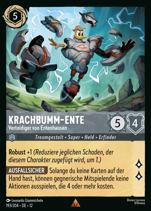 Krachbumm-Ente - Verteidiger von Entenhausen — Disney Lorcana Charakter card from Wilds Unknown