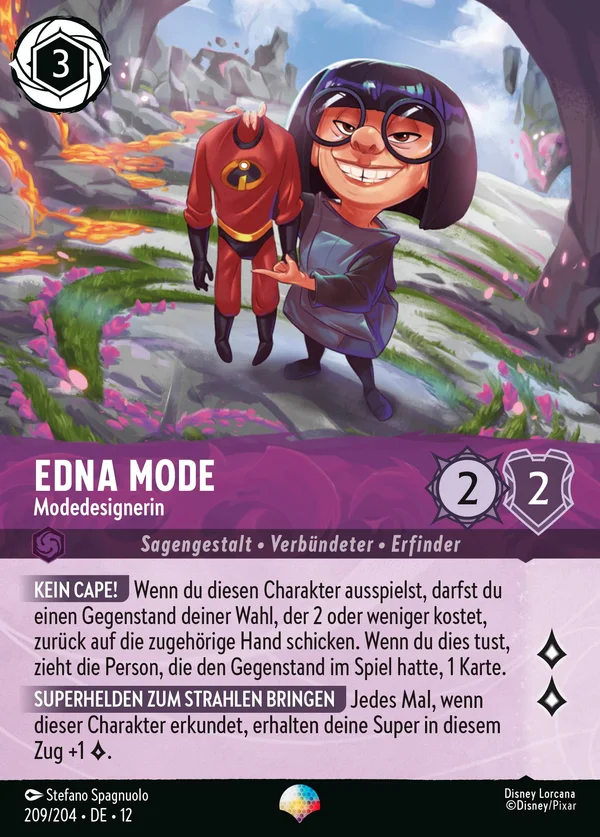 Edna Mode - Modedesignerin — Disney Lorcana Charakter card from Wilds Unknown