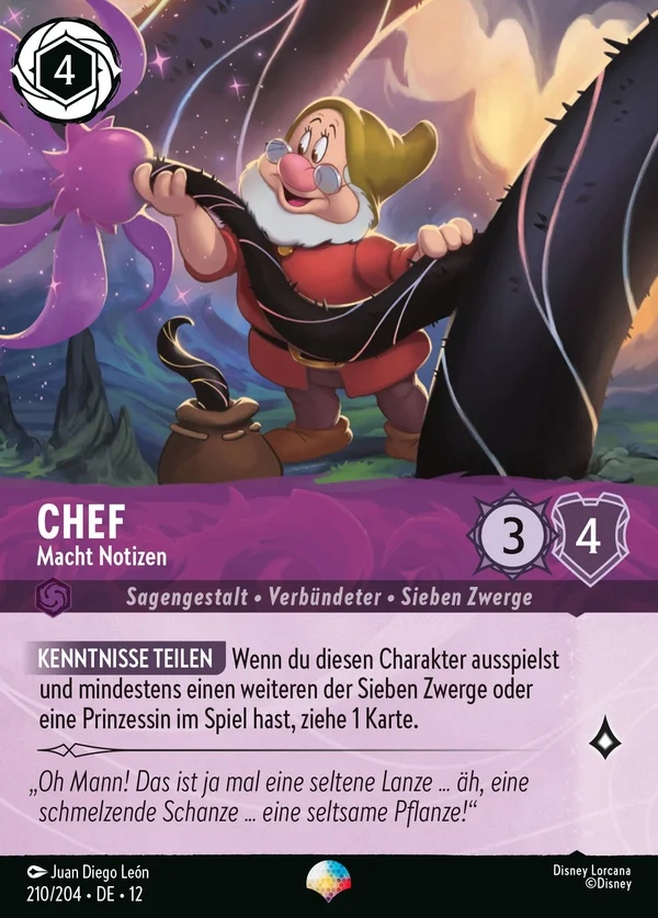 Chef - Macht Notizen — Disney Lorcana Charakter card from Wilds Unknown