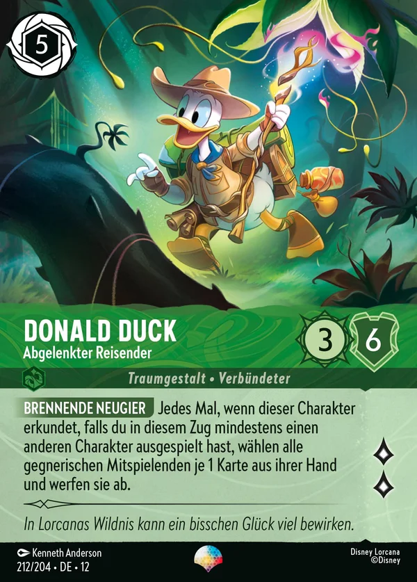 Donald Duck - Abgelenkter Reisender — Disney Lorcana Charakter card from Wilds Unknown