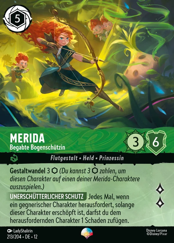 Merida - Begabte Bogenschützin — Disney Lorcana Charakter card from Wilds Unknown