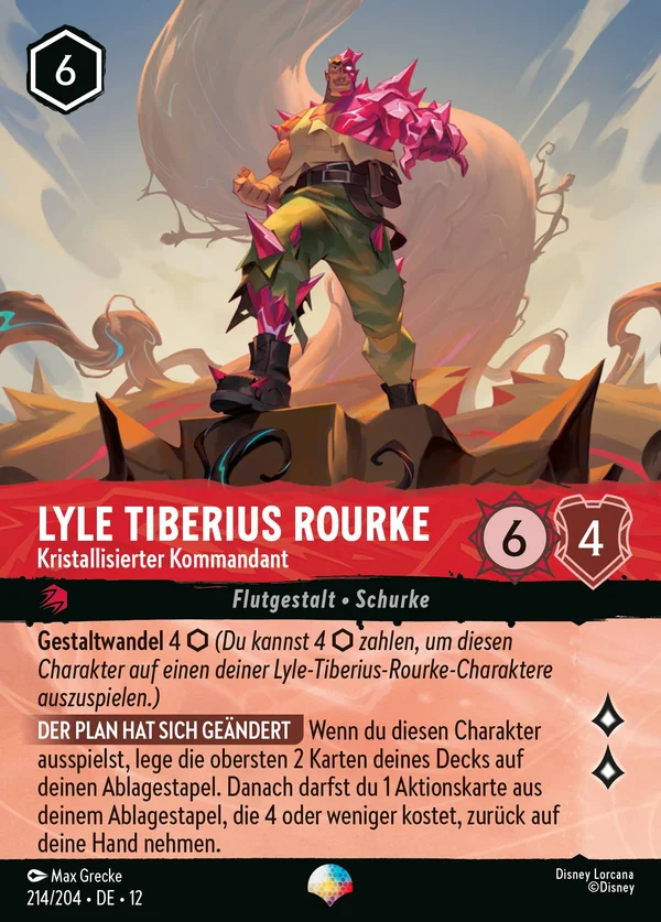 Lyle Tiberius Rourke - Kristallisierter Kommandant — Disney Lorcana Charakter card from Wilds Unknown