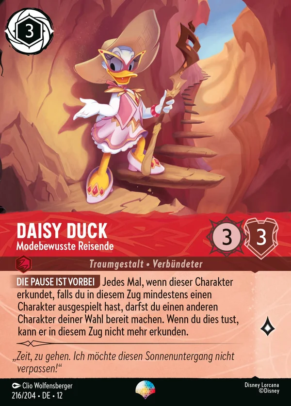 Daisy Duck - Modebewusste Reisende — Disney Lorcana Charakter card from Wilds Unknown