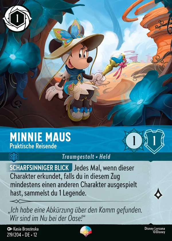Minnie Maus - Praktische Reisende — Disney Lorcana Charakter card from Wilds Unknown