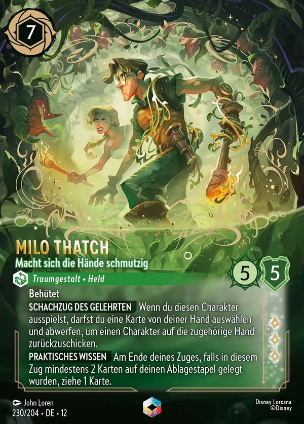 Milo Thatch - Macht sich die Hände schmutzig — Disney Lorcana Charakter card from Wilds Unknown