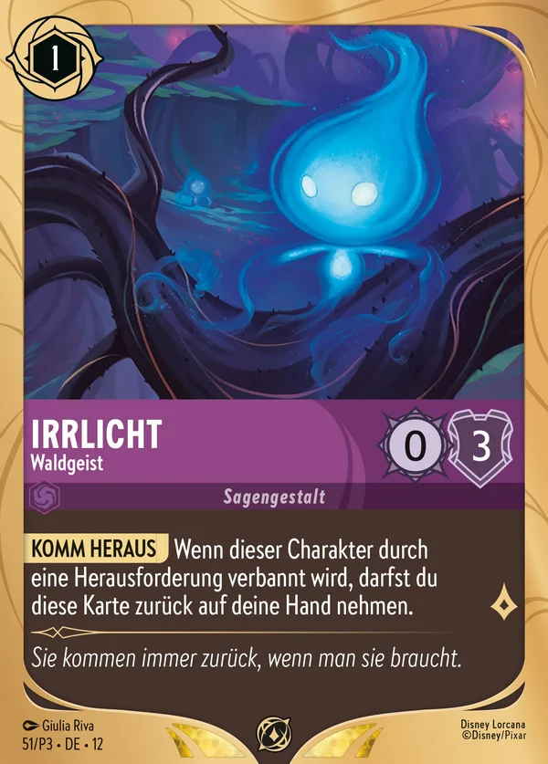 Irrlicht - Waldgeist — Disney Lorcana Charakter card from Wilds Unknown
