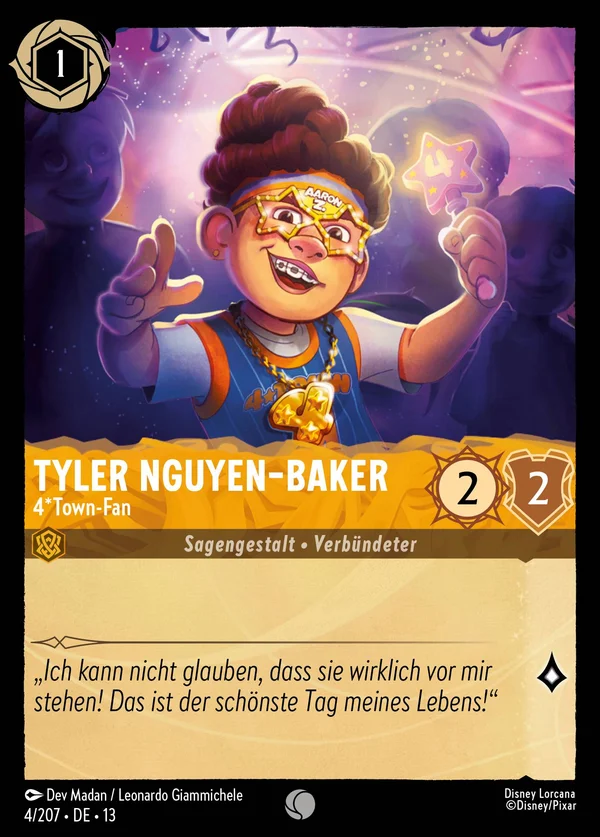 Tyler Nguyen-Baker - 4*Town-Fan — Disney Lorcana Charakter card from Attack of the Vine!