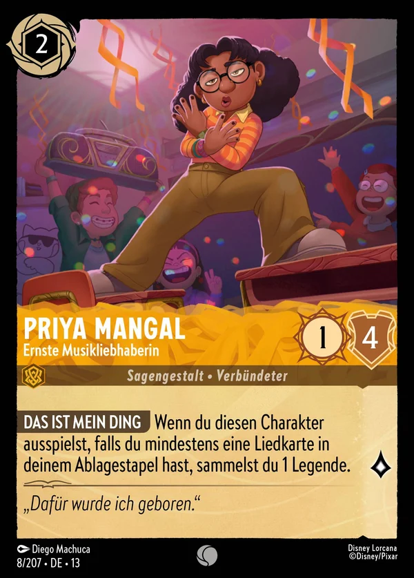 Priya Mangal - Ernste Musikliebhaberin — Disney Lorcana Charakter card from Attack of the Vine!