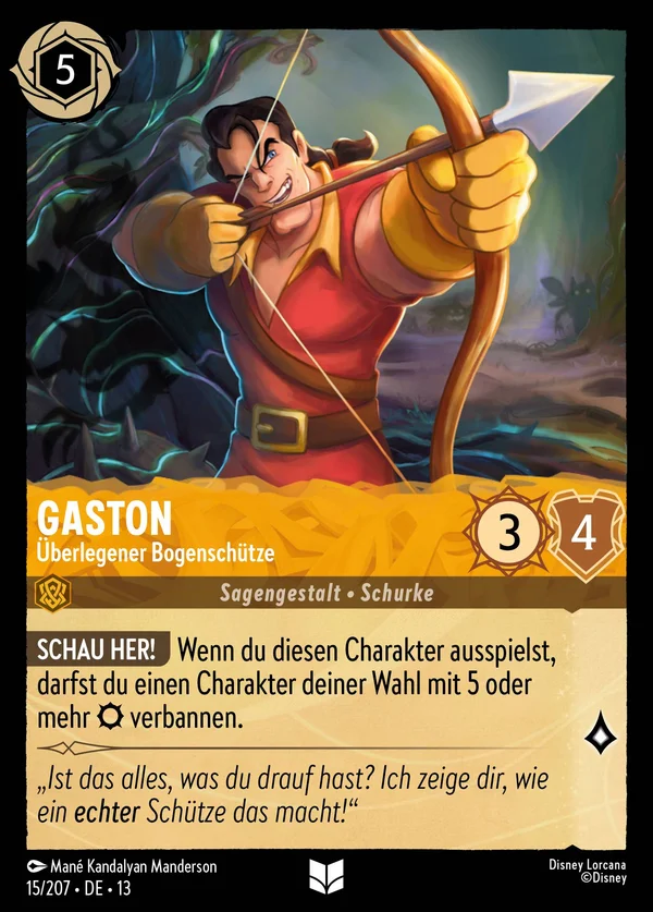 Gaston - Überlegener Bogenschütze — Disney Lorcana Charakter card from Attack of the Vine!