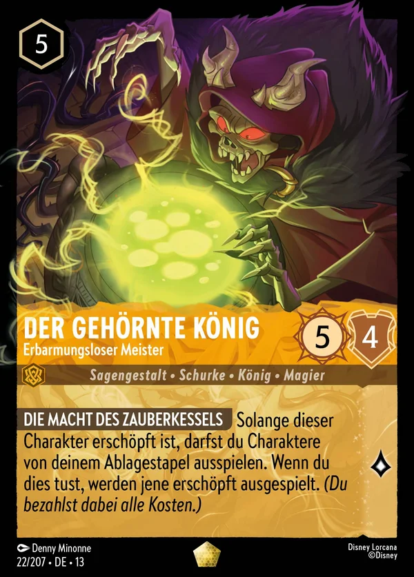 Der gehörnte König - Erbarmungsloser Meister — Disney Lorcana Charakter card from Attack of the Vine!