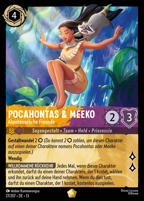 Pocahontas & Meeko - Abenteuerliche Freunde — Disney Lorcana Charakter card from Attack of the Vine!
