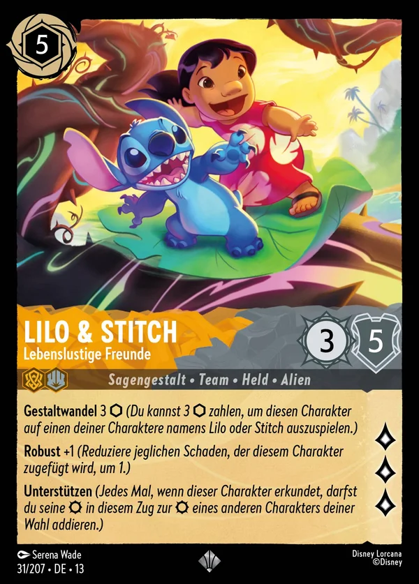 Lilo & Stitch - Lebenslustige Freunde — Disney Lorcana Charakter card from Attack of the Vine!