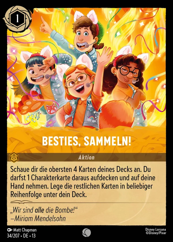 Besties, sammeln! — Disney Lorcana Aktion card from Attack of the Vine!