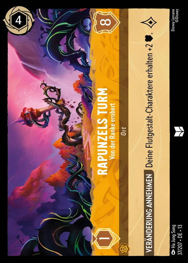 Rapunzels Turm - Von der Ranke erobert — Disney Lorcana Ort card from Attack of the Vine!