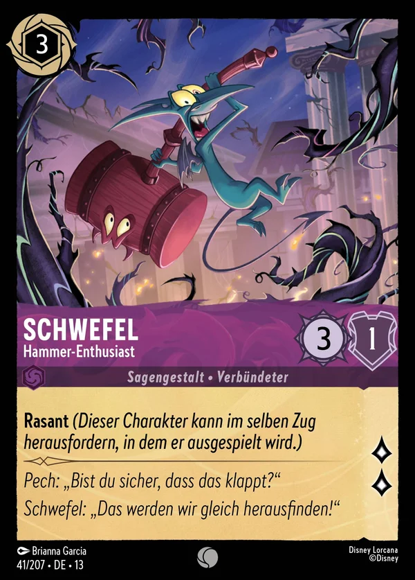 Schwefel - Hammer-Enthusiast — Disney Lorcana Charakter card from Attack of the Vine!