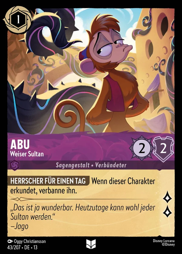 Abu - Weiser Sultan — Disney Lorcana Charakter card from Attack of the Vine!