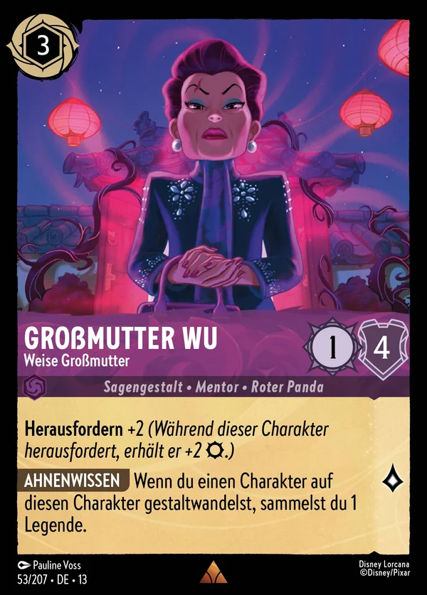 Großmutter Wu - Weise Großmutter — Disney Lorcana Charakter card from Attack of the Vine!