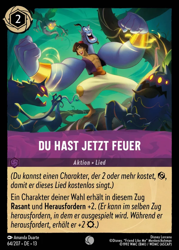 Du hast jetzt Feuer — Disney Lorcana Aktion card from Attack of the Vine!