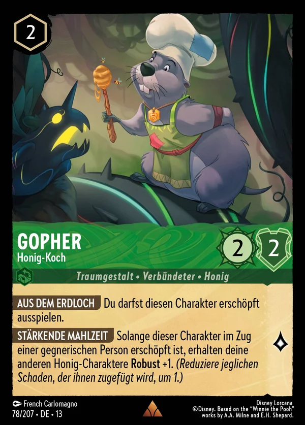 Gopher - Honig-Koch — Disney Lorcana Charakter card from Attack of the Vine!