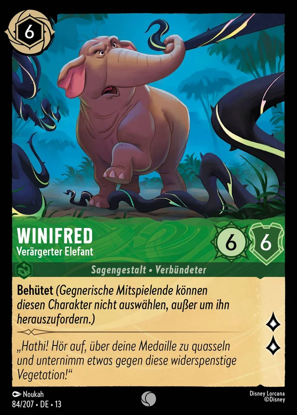 Winifred - Verärgerter Elefant — Disney Lorcana Charakter card from Attack of the Vine!