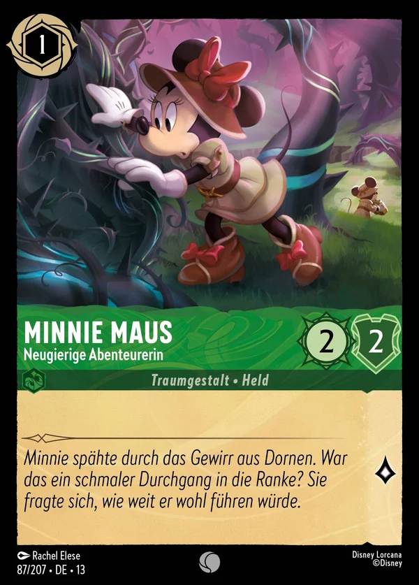 Minnie Maus - Neugierige Abenteurerin — Disney Lorcana Charakter card from Attack of the Vine!