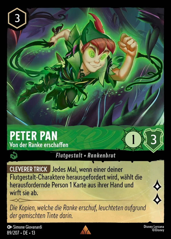Peter Pan - Von der Ranke erschaffen — Disney Lorcana Charakter card from Attack of the Vine!