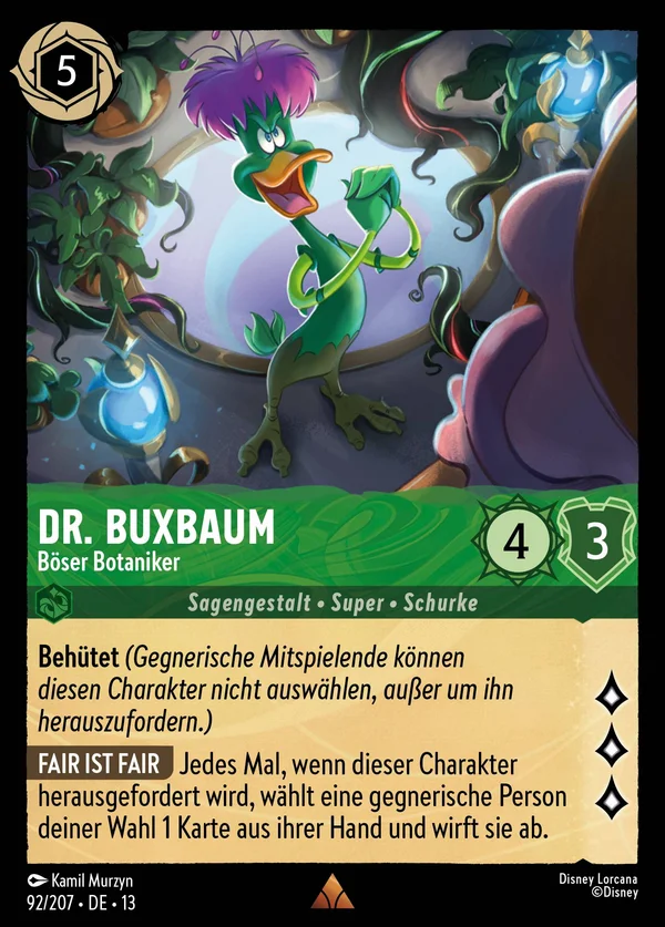 Dr. Buxbaum - Böser Botaniker — Disney Lorcana Charakter card from Attack of the Vine!