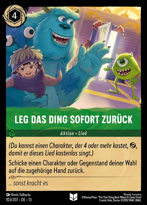 Leg das Ding sofort zurück — Disney Lorcana Aktion card from Attack of the Vine!