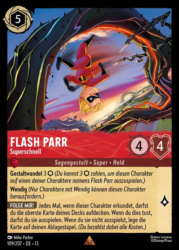 Flash Parr - Superschnell — Disney Lorcana Charakter card from Attack of the Vine!
