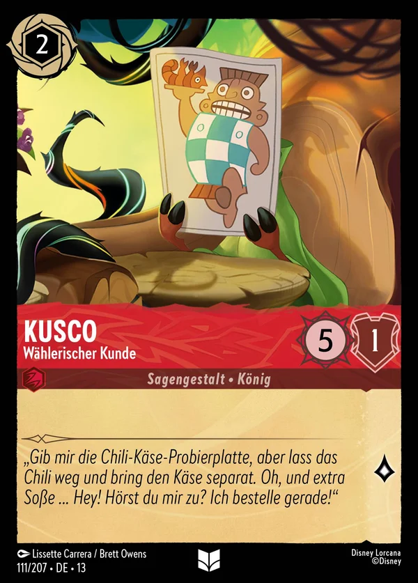 Kusco - Wählerischer Kunde — Disney Lorcana Charakter card from Attack of the Vine!