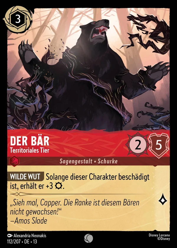 Der Bär - Territoriales Tier — Disney Lorcana Charakter card from Attack of the Vine!