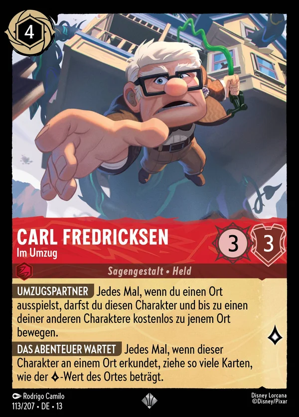 Carl Fredricksen - Im Umzug — Disney Lorcana Charakter card from Attack of the Vine!