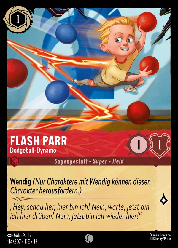 Flash Parr - Dodgeball-Dynamo — Disney Lorcana Charakter card from Attack of the Vine!