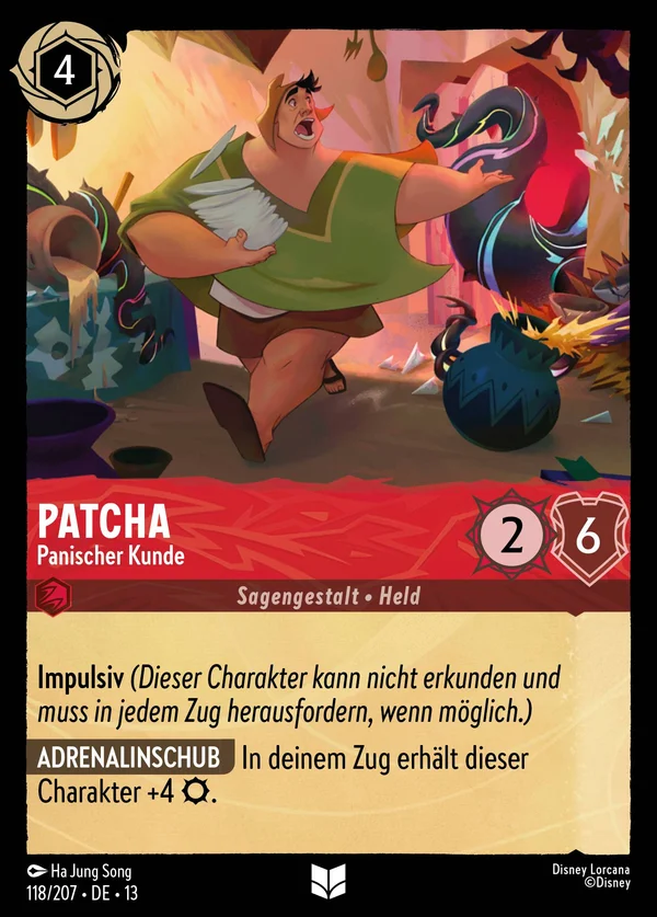 Patcha - Panischer Kunde — Disney Lorcana Charakter card from Attack of the Vine!