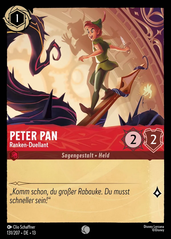 Peter Pan - Ranken-Duellant — Disney Lorcana Charakter card from Attack of the Vine!
