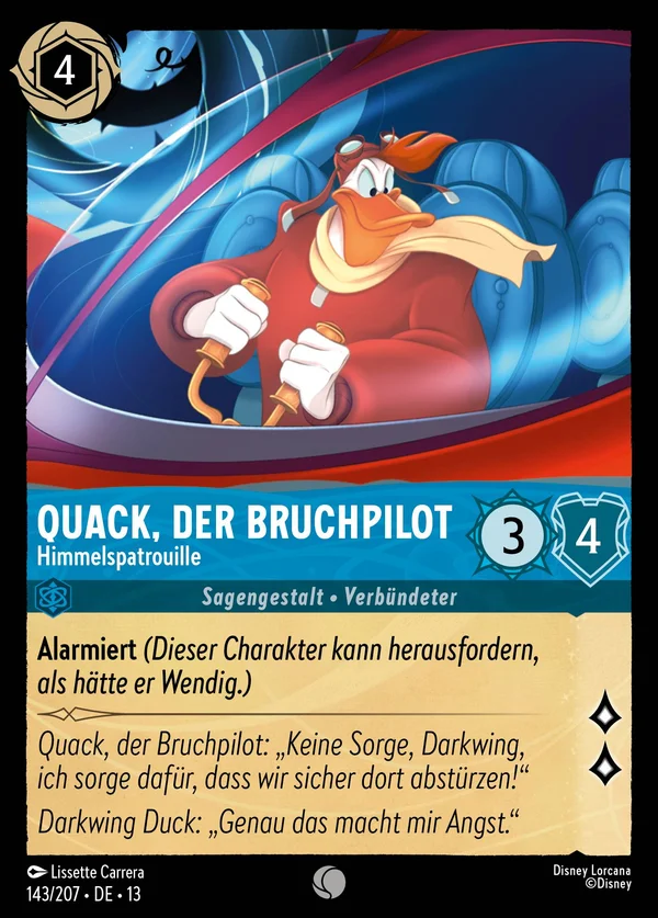 Quack, der Bruchpilot - Himmelspatrouille — Disney Lorcana Charakter card from Attack of the Vine!